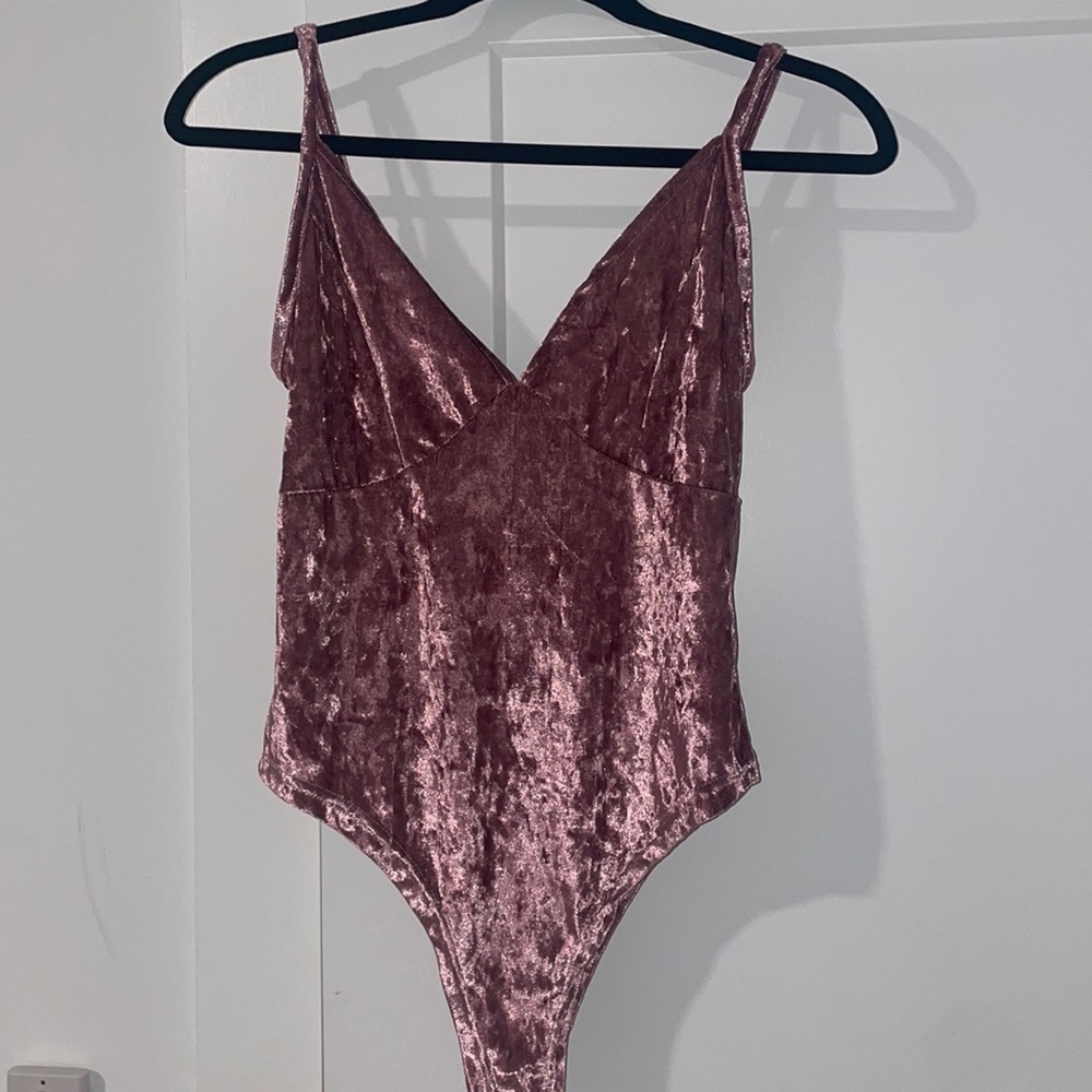 Pink Velvet Feel Bodysuit